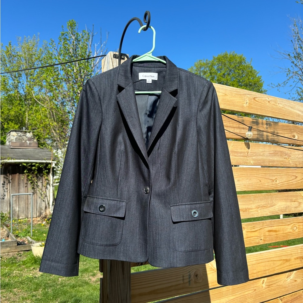 Calvin Klein Blue Blazer Professional Suit Jacket